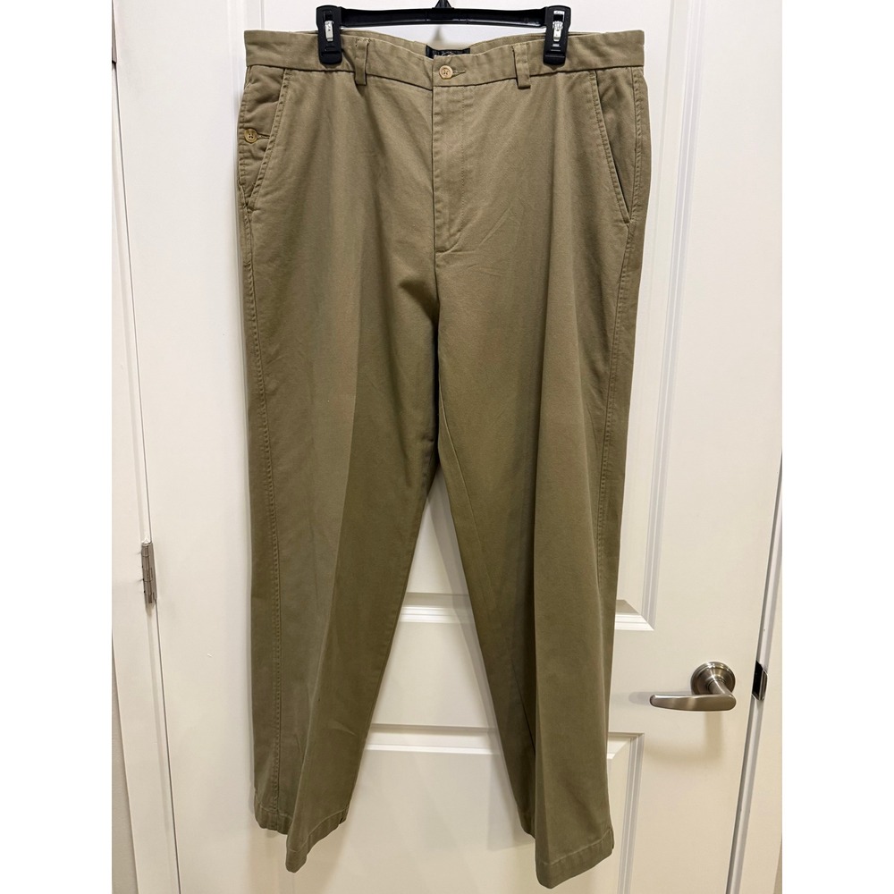 RedHead Mens Khaki Chino Pants 38x32 Tan Cotton Straight Leg Flat Front Trousers